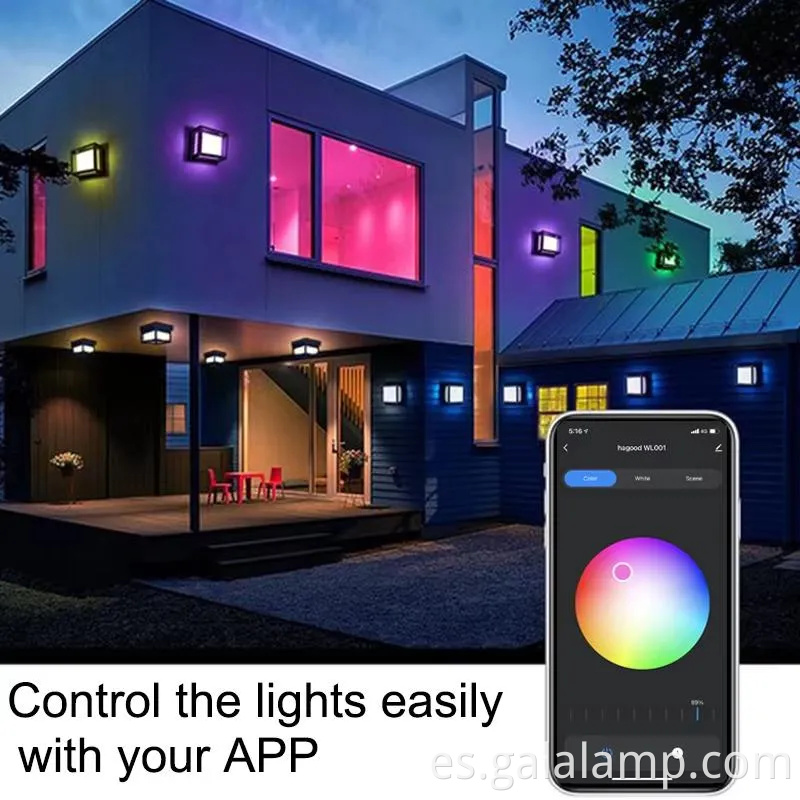 Luz de pared al aire libre inteligente de estilo graffiti moderno para espacios únicos